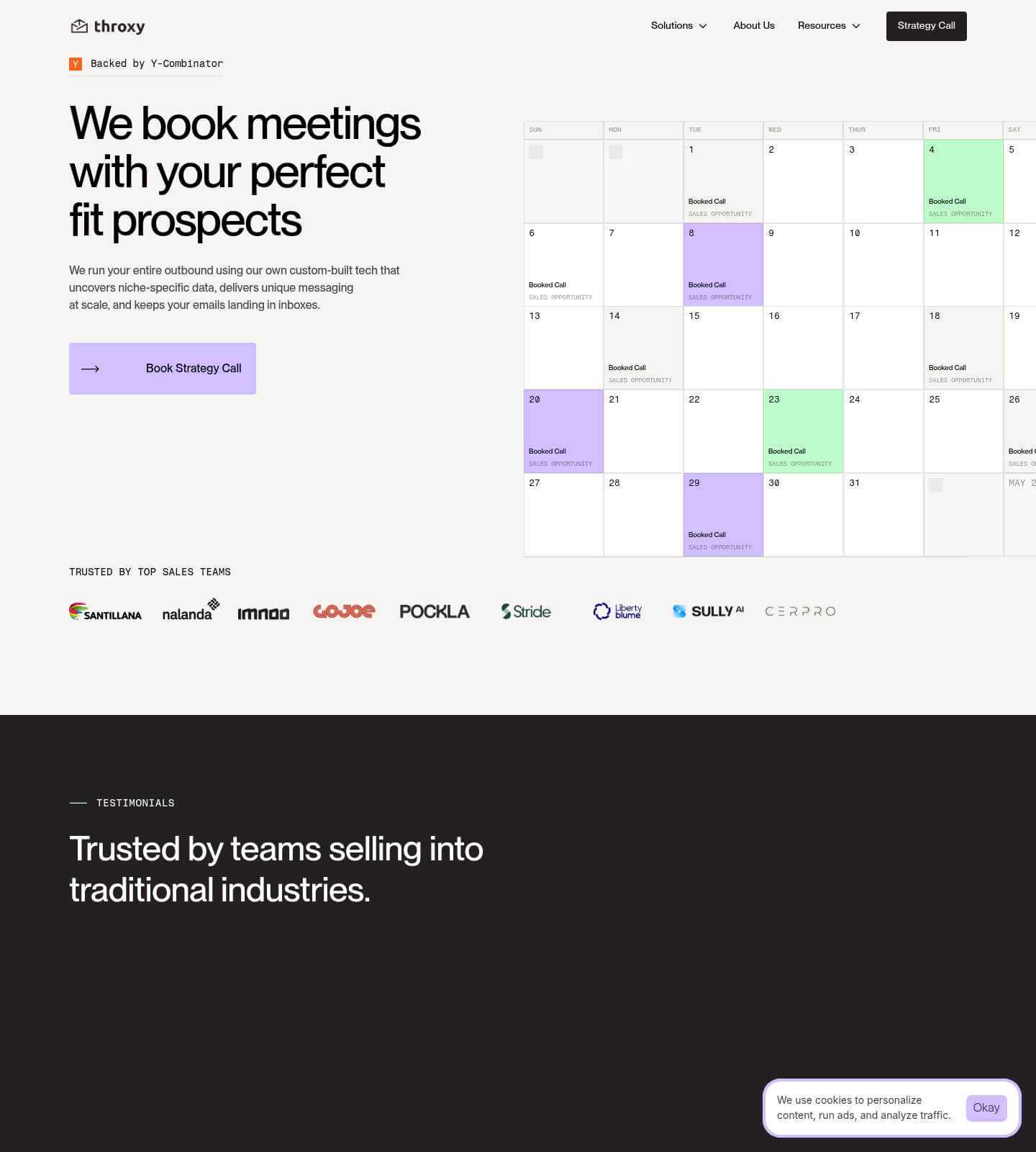 Screenshot taken from throxy.com