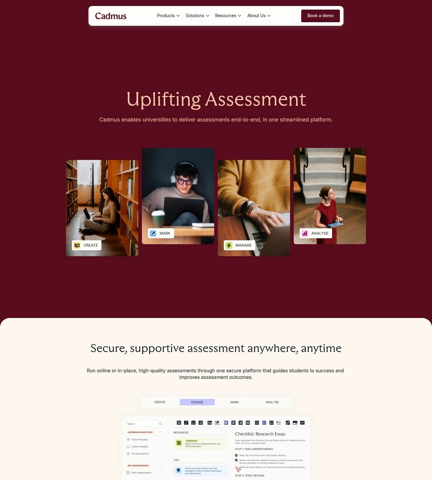 Screenshot taken from cadmus.io